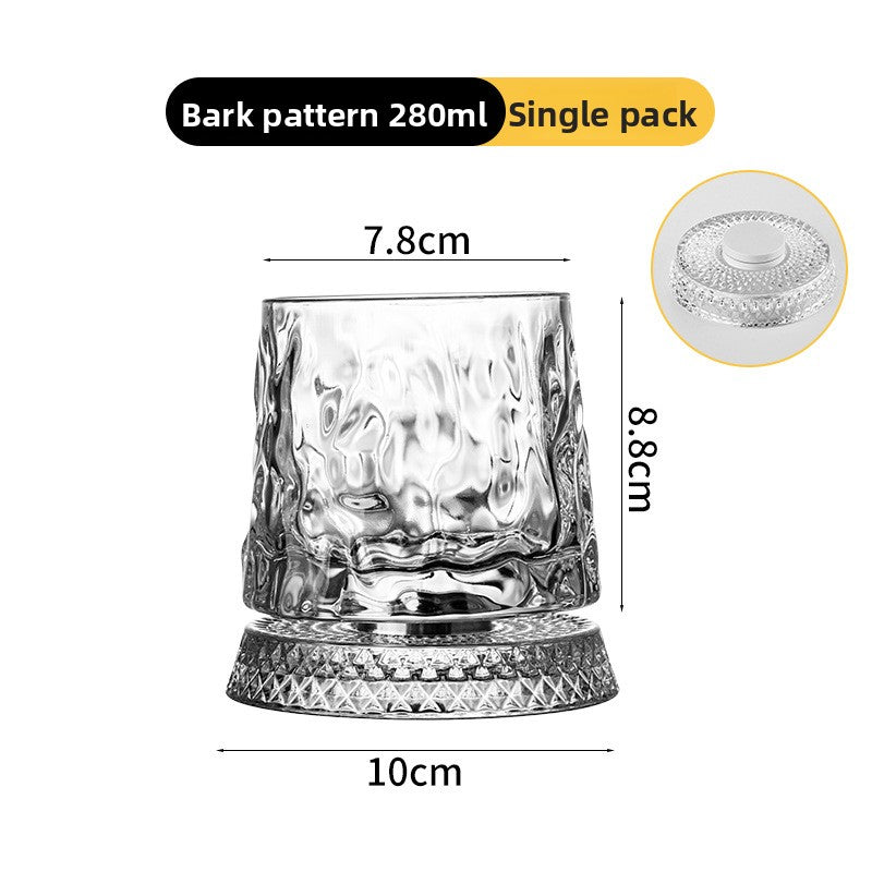 Rotating Whiskey Glass Non-Spill Crystal Cup