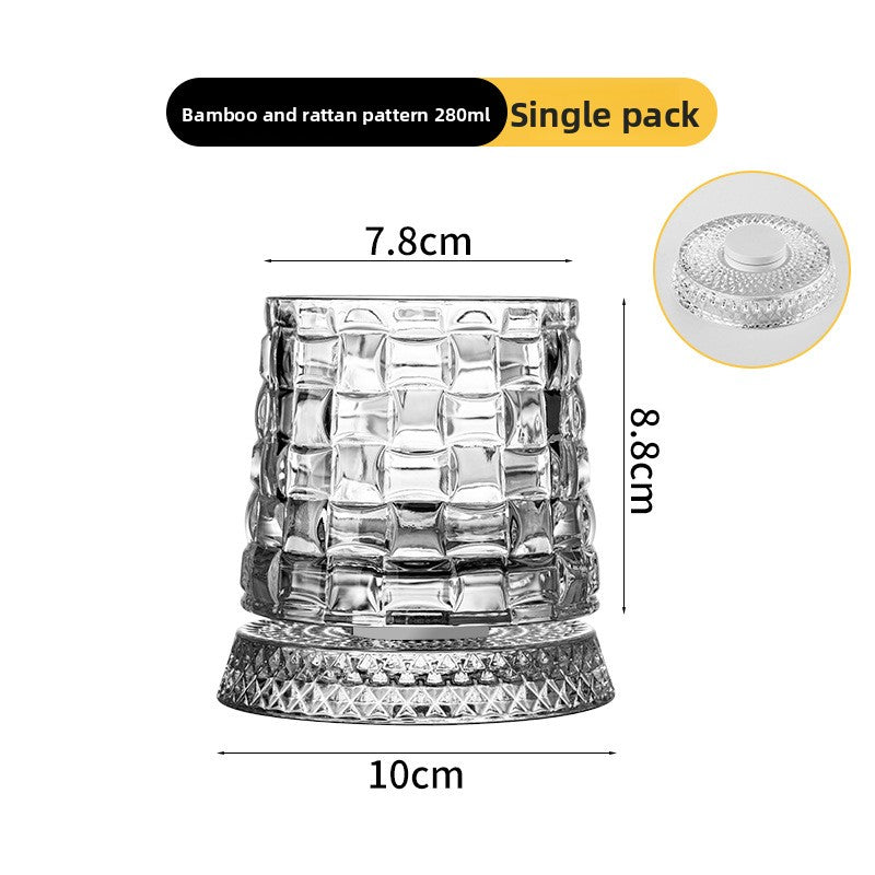 Rotating Whiskey Glass Non-Spill Crystal Cup